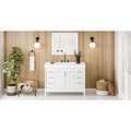 Jeffrey Alexander 48In. White Theodora Vanity, Lavante Cultured Marble Vessel Vanity Top, Integrated Rectangle Bowl VKITTHE48WHLAR